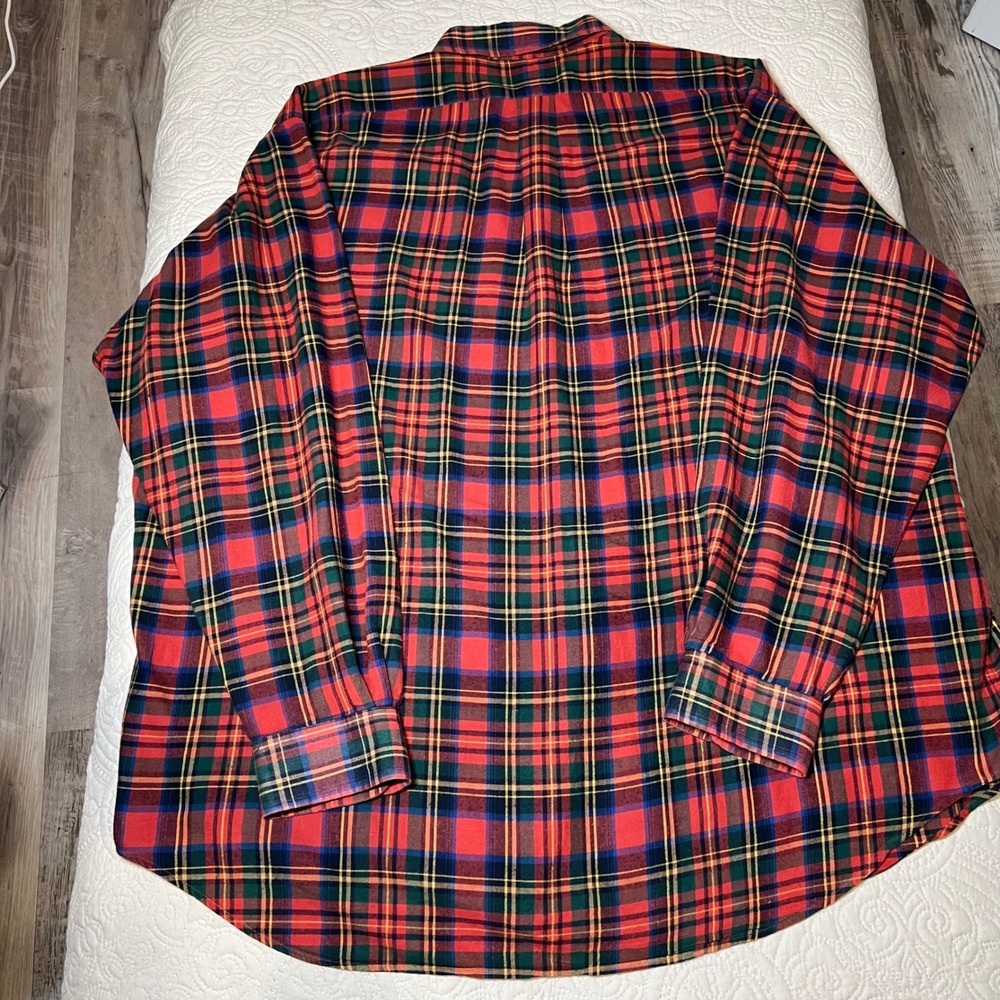 Ralph Lauren Blake Button Down Shirt Mens XL Tartan Plaid Cotton VTG Oversized - Picture 3 of 8